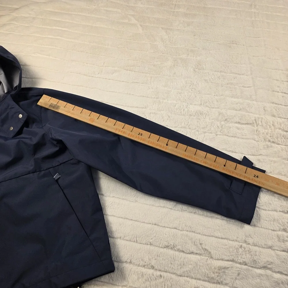 RLX Ralph Lauren Packable Performance Hooded‎ Rain Jacket Womens L Vented Blue